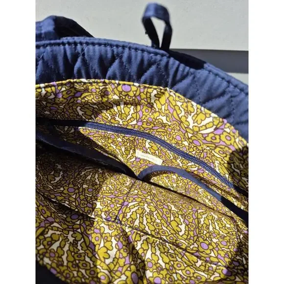 Vera Bradley Premium Cotton Small Original Tote Handbag, Peacoat, One Size, - Picture 6 of 7